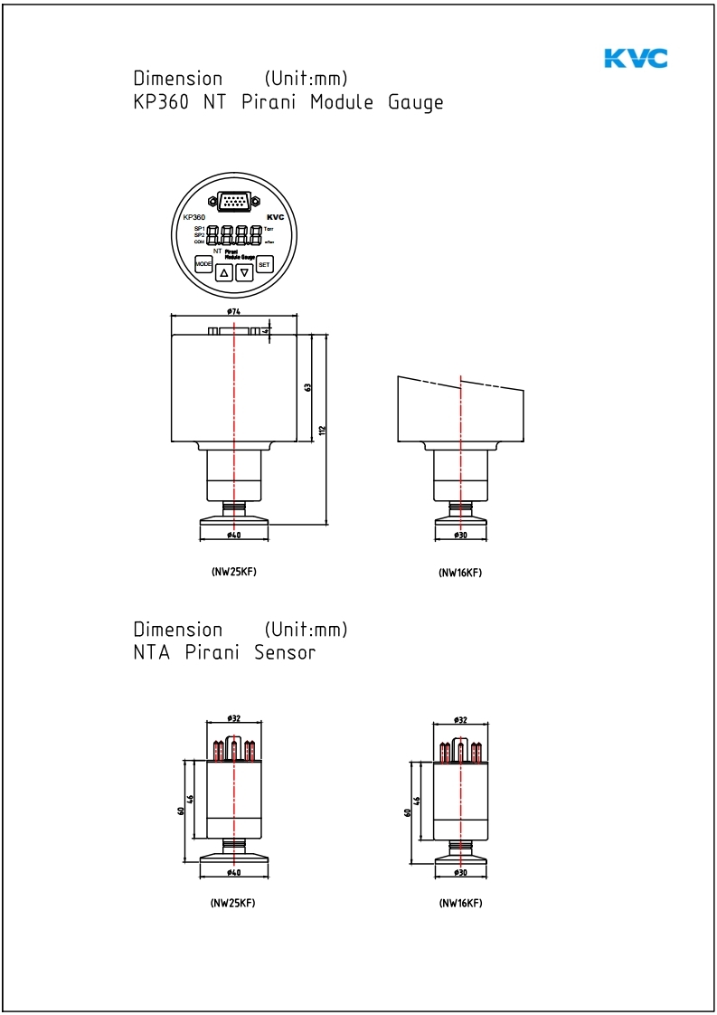 Датчики Пирани KVC